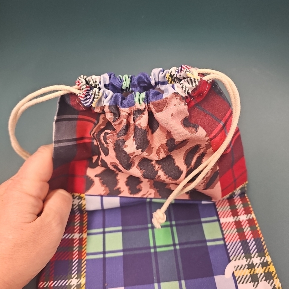 New Aerie Small Drawstring Patchwork Bag Multicol… - image 6